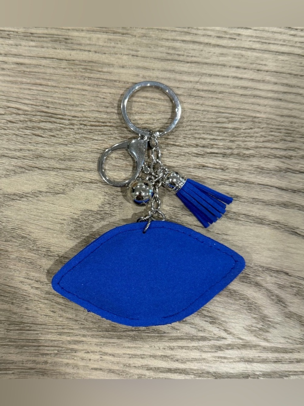 Blue Evil Eye Rhinestone Keychain with Tassel - Picture 2 of 2